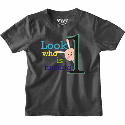 Look Who is Turning 1 Printed Design T-shirt/Romper