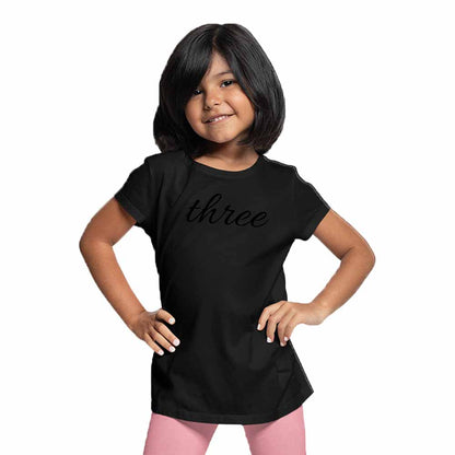 Three Birthday Theme Kids T-shirt