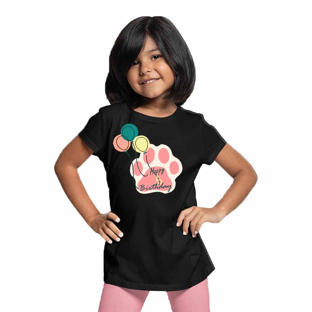 Balloon Design 5th Birthday Theme Kids T-shirt