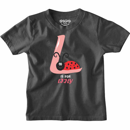 Kid's Alphabet 'L for Liily' name Multicolor T-shirt/Romper