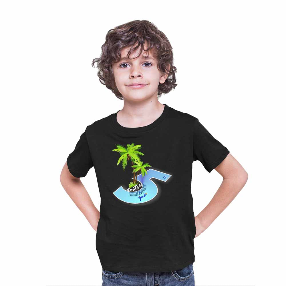 Beach Designed 5th Birthday Theme Kids T-shirt