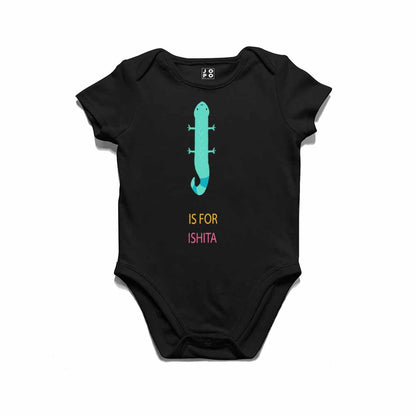 Kid's Alphabet 'I for Ishita' name Multicolor T-shirt/Romper