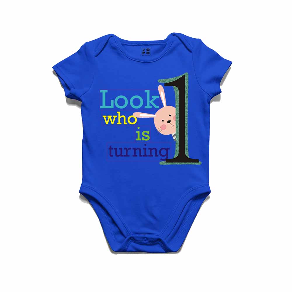 Look Who is Turning 1 Printed Design T-shirt/Romper