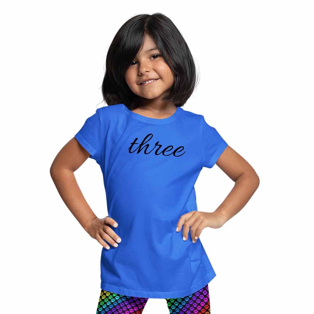 Three Birthday Theme Kids T-shirt