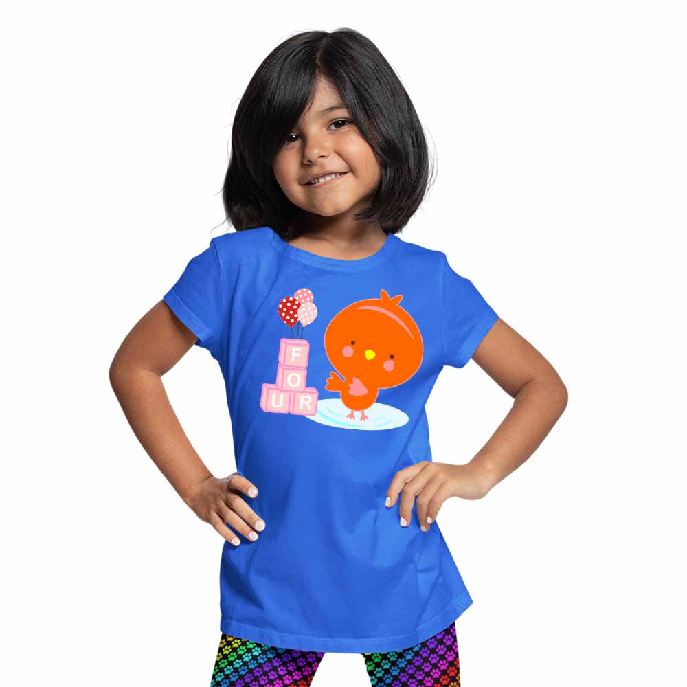 Duck designed 4rd Birthday Theme Kids T-shirt