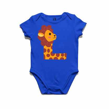 Kid's Alphabet L lion design Multicolor T-shirt/Romper