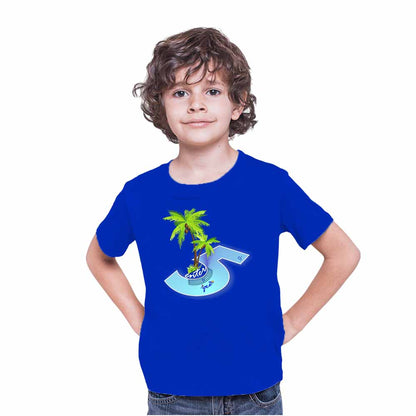 Beach Designed 5th Birthday Theme Kids T-shirt