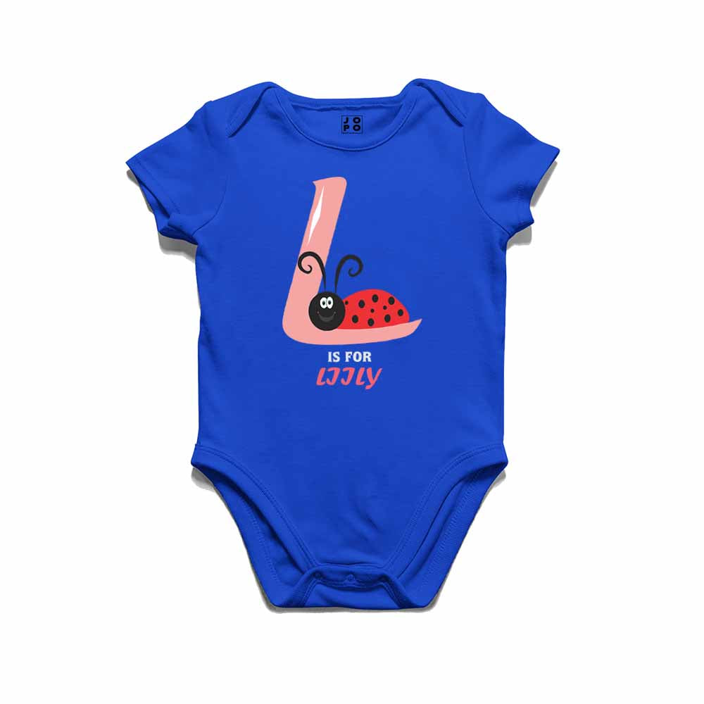 Kid's Alphabet 'L for Liily' name Multicolor T-shirt/Romper