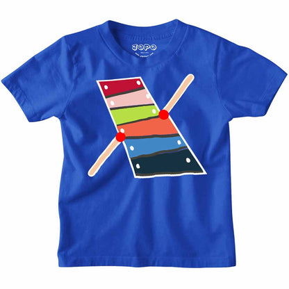 Kid's Alphabet X Xylophone Design Multicolor T-shirt/Romper