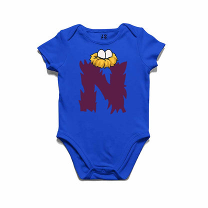 Kid's Alphabet N Nest Design Multicolor T-shirt/Romper