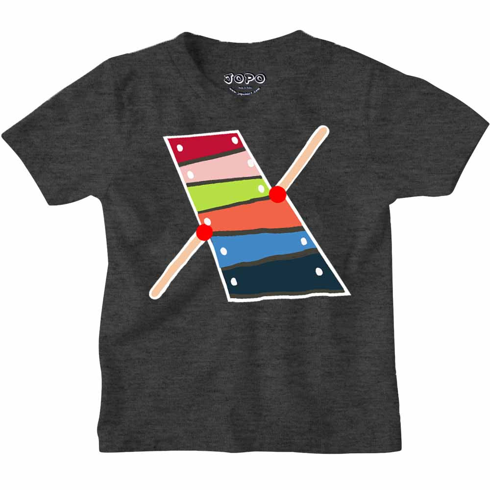 Kid's Alphabet X Xylophone Design Multicolor T-shirt/Romper