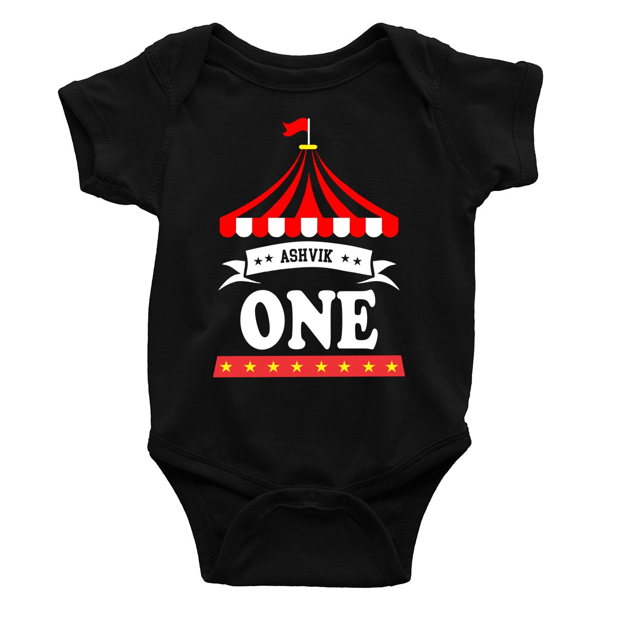 circus theme ashvik custom name romper black