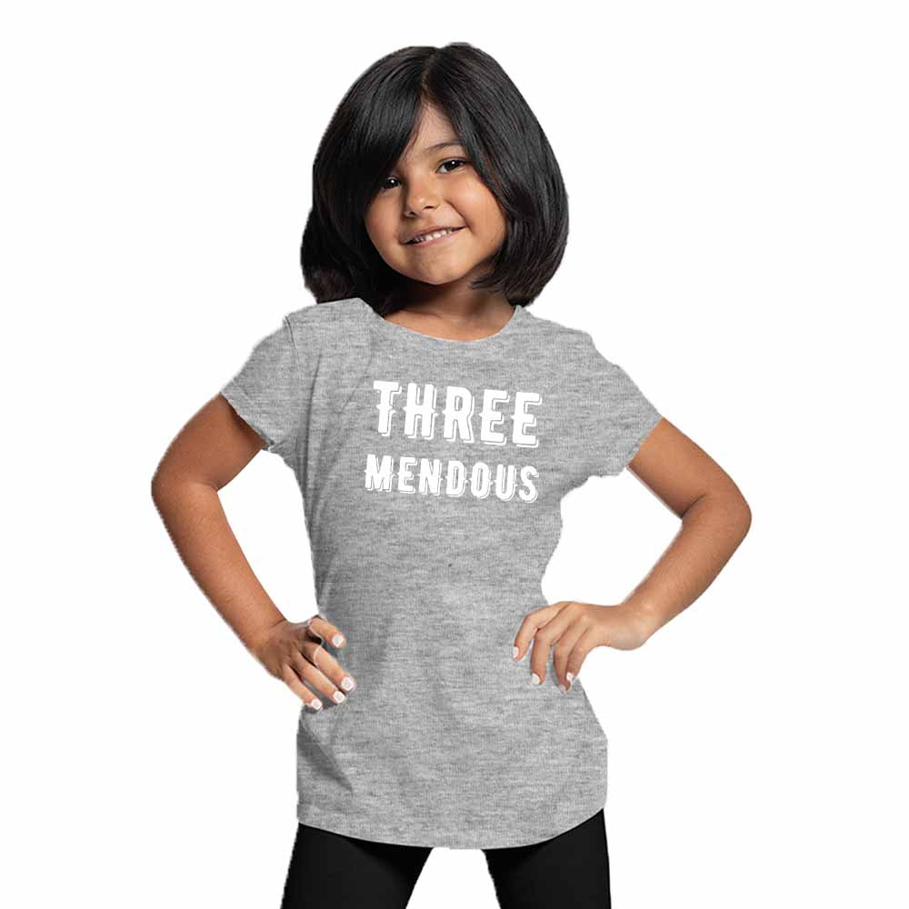 Three Mendous Birthday Theme Kids T-shirt