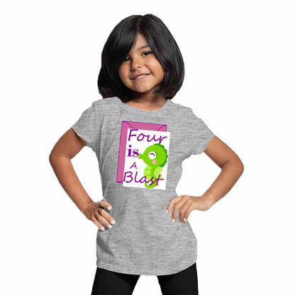 Seahorse designed 4rd Birthday Theme Kids T-shirt