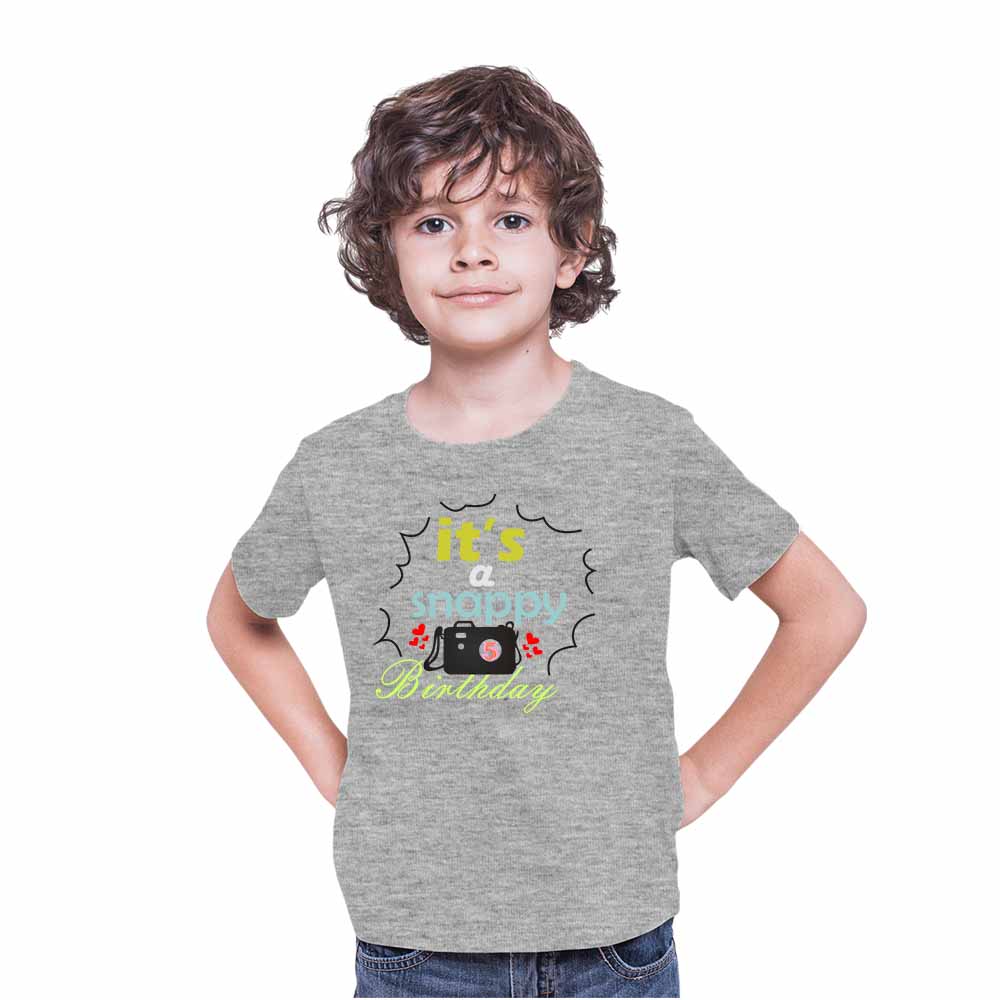 Snappy Camera Designed 5th Birthday Theme Kids T-shirt