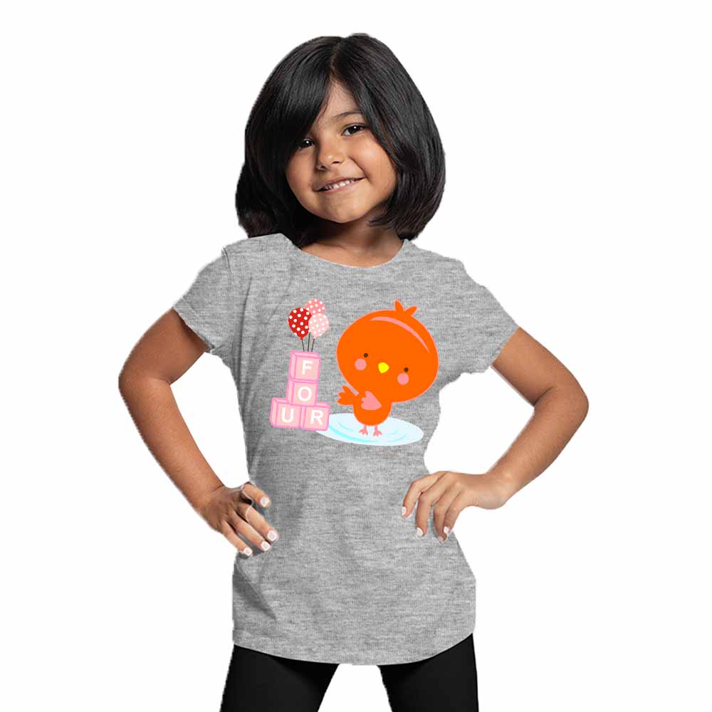 Duck designed 4rd Birthday Theme Kids T-shirt