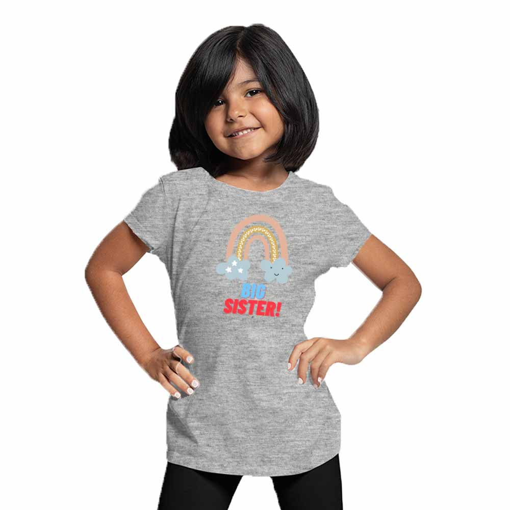 Rainbow Big Sister Printed Design T-Shirt