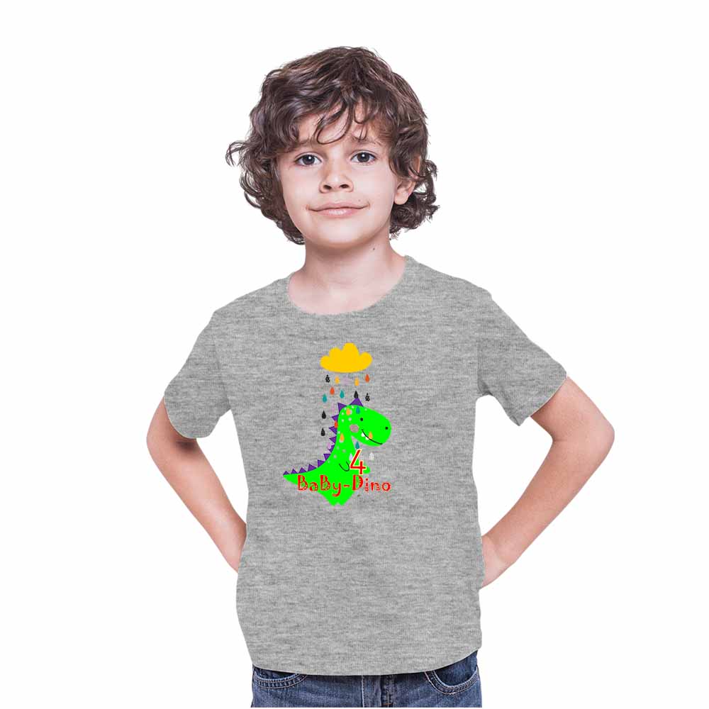 Baby Dino designed 4rd Birthday Theme Kids T-shirt