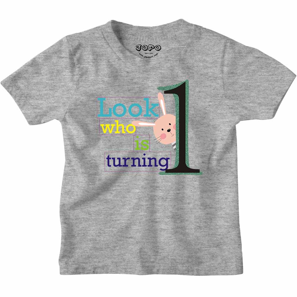 Look Who is Turning 1 Printed Design T-shirt/Romper