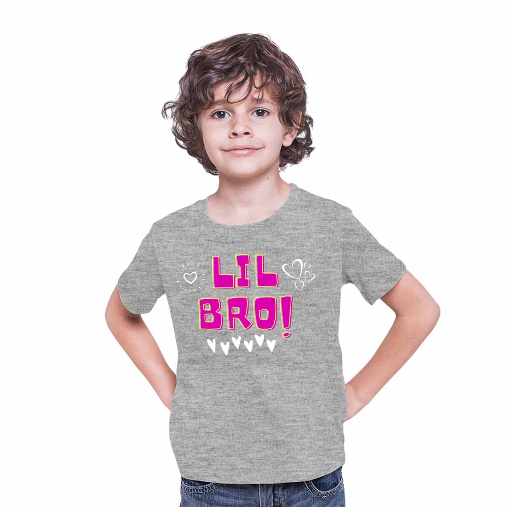 Lil Bro Heart Design Multicolor T-shirt/Romper