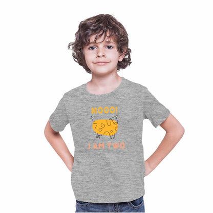 Mooo I Am Two Birthday Theme Kids T-shirt