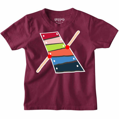 Kid's Alphabet X Xylophone Design Multicolor T-shirt/Romper