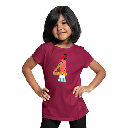 Watermelon designed 4rd Birthday Theme Kids T-shirt