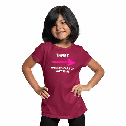 Three Years Birthday Theme Kids T-shirt