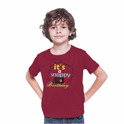 Snappy Camera Designed 5th Birthday Theme Kids T-shirt