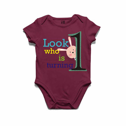 Look Who is Turning 1 Printed Design T-shirt/Romper