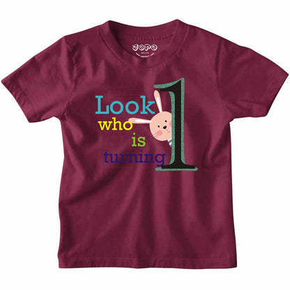 Look Who is Turning 1 Printed Design T-shirt/Romper