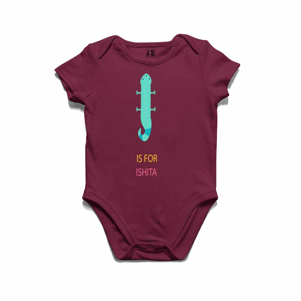 Kid's Alphabet 'I for Ishita' name Multicolor T-shirt/Romper