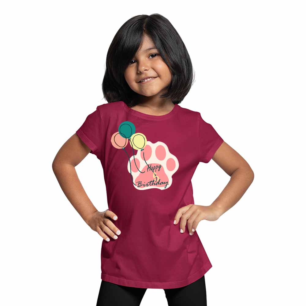 Balloon Design 5th Birthday Theme Kids T-shirt