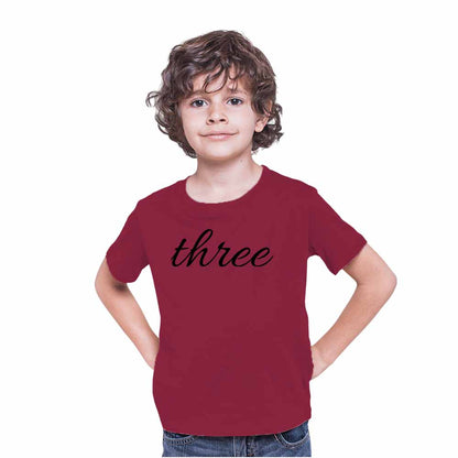 Three Birthday Theme Kids T-shirt