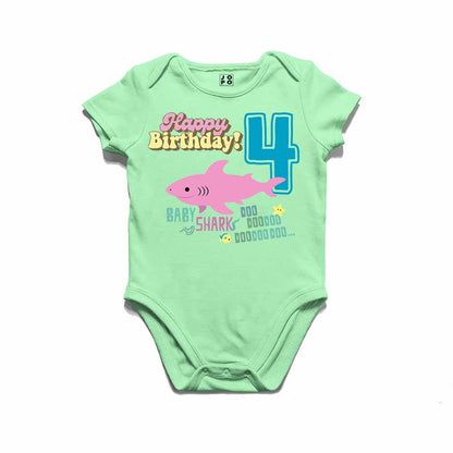 Shark Designed 4th Birthday kids T-shirt/Romper