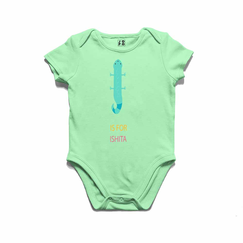 Kid's Alphabet 'I for Ishita' name Multicolor T-shirt/Romper