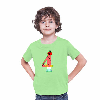 Watermelon designed 4rd Birthday Theme Kids T-shirt