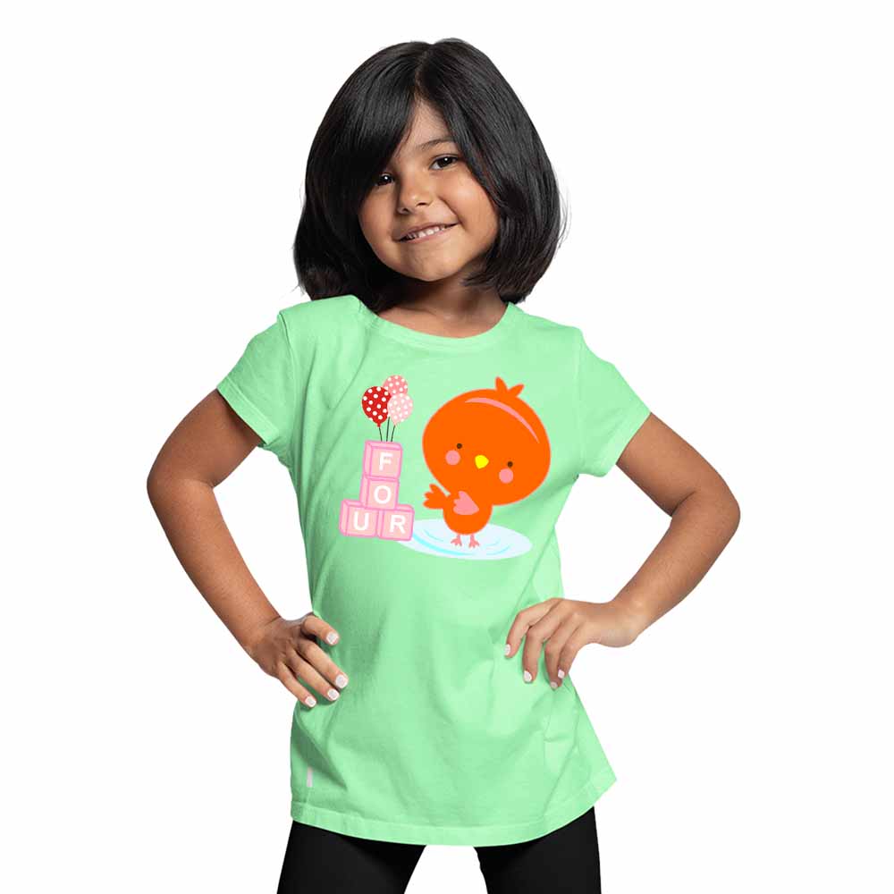 Duck designed 4rd Birthday Theme Kids T-shirt