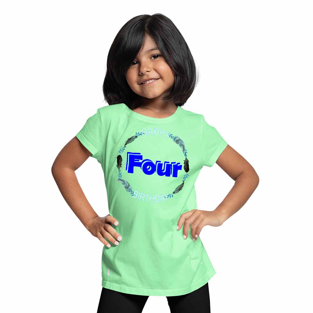 Nature designed 4rd Birthday Theme Kids T-shirt