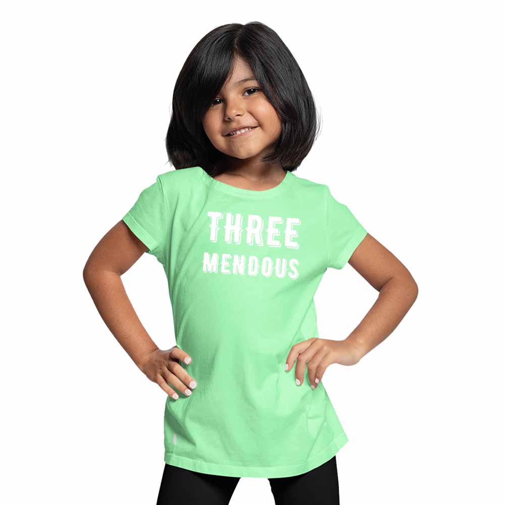 Three Mendous Birthday Theme Kids T-shirt