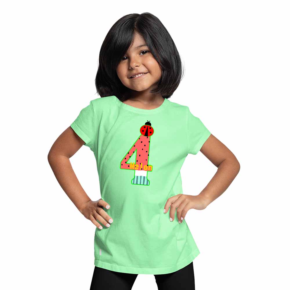 Watermelon designed 4rd Birthday Theme Kids T-shirt