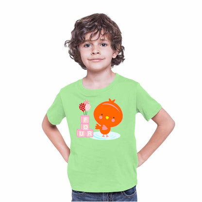 Duck designed 4rd Birthday Theme Kids T-shirt