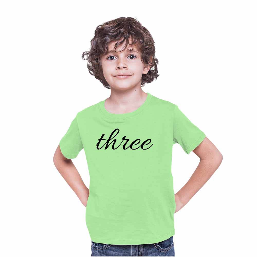 Three Birthday Theme Kids T-shirt