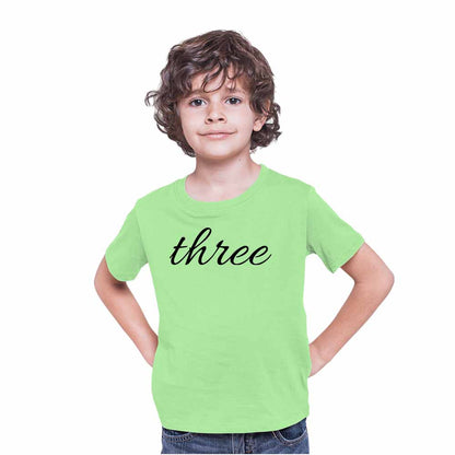 Three Birthday Theme Kids T-shirt