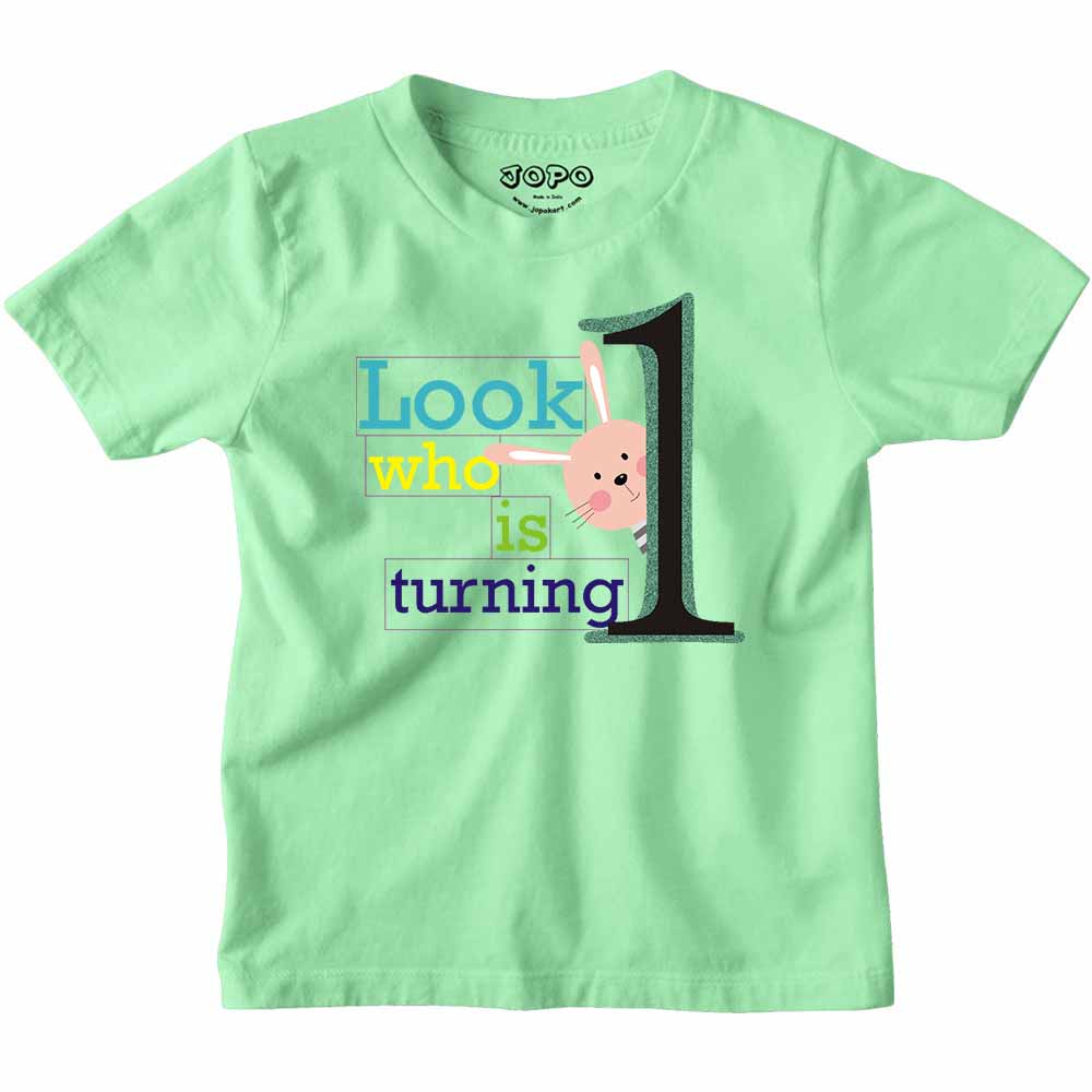 Look Who is Turning 1 Printed Design T-shirt/Romper