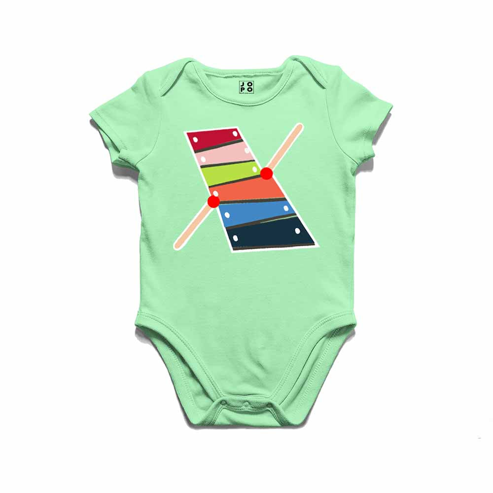 Kid's Alphabet X Xylophone Design Multicolor T-shirt/Romper