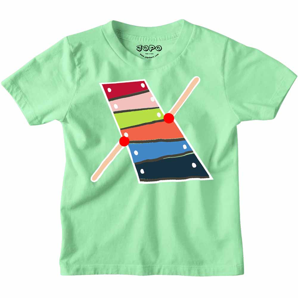 Kid's Alphabet X Xylophone Design Multicolor T-shirt/Romper