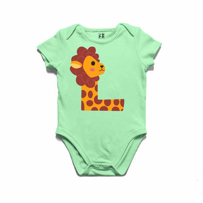 Kid's Alphabet L lion design Multicolor T-shirt/Romper