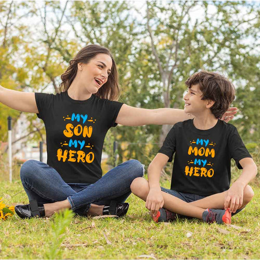 mom and son matching outfits online shopping india formal same tshirt best together fav smily women with son mother's boy mommy favorite mom son hero black