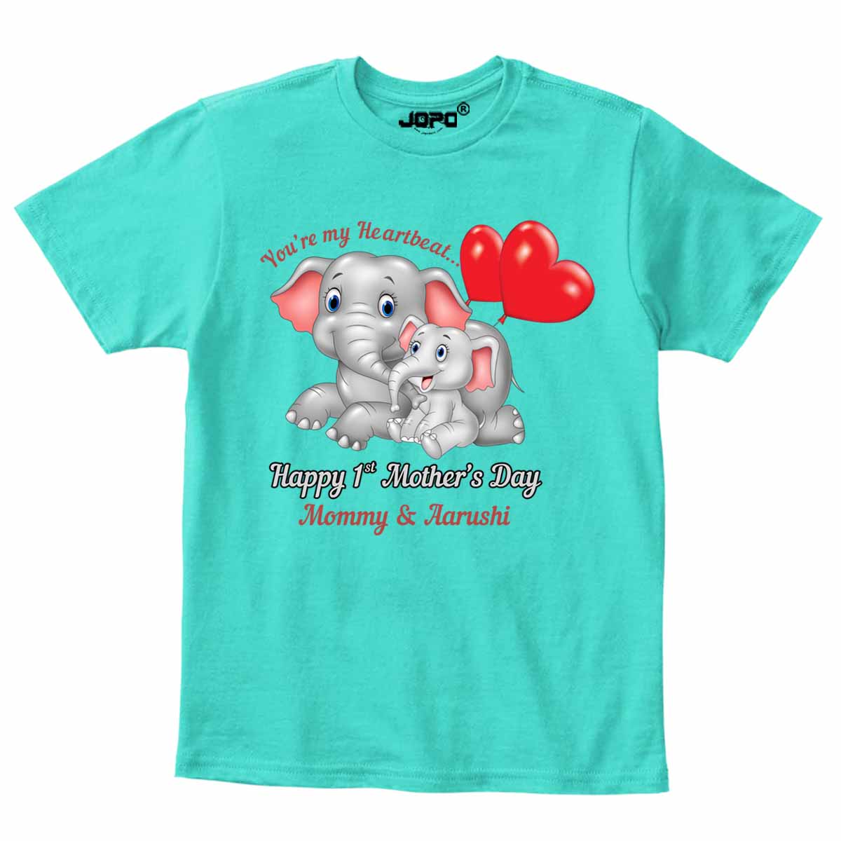 mothers day elephant aqua blue